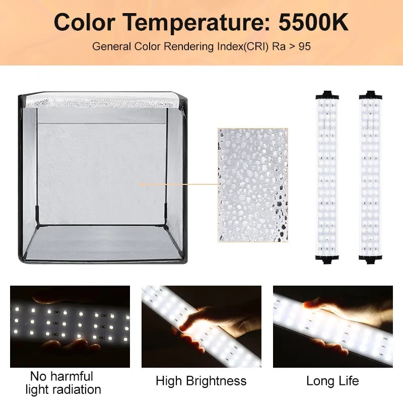 Yizhestudio 60cm Photo Studio Box Led Lightroom Dimmable Folding Softbox Light image 3