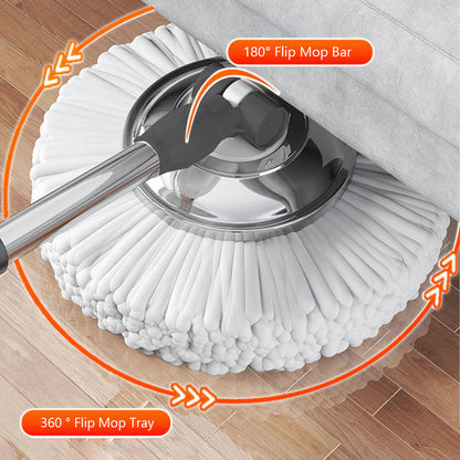 Spin Mop Bucket 6 Microfiber Refills Household Cleaning Automatic Spin Mop Hand image 3