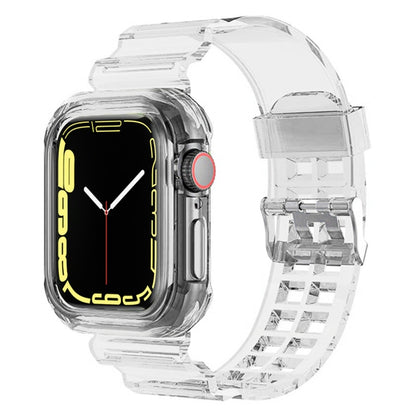 Clear Band + Case for Apple Watch 8 7 6 SE 5 3 2 Soft Transparent silicone Stra image 4