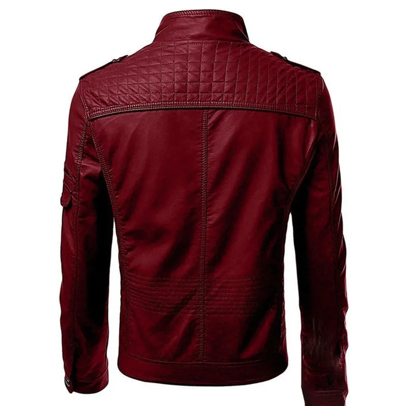 The new casual high-end fashion leather coat men sell European and American sol image 4