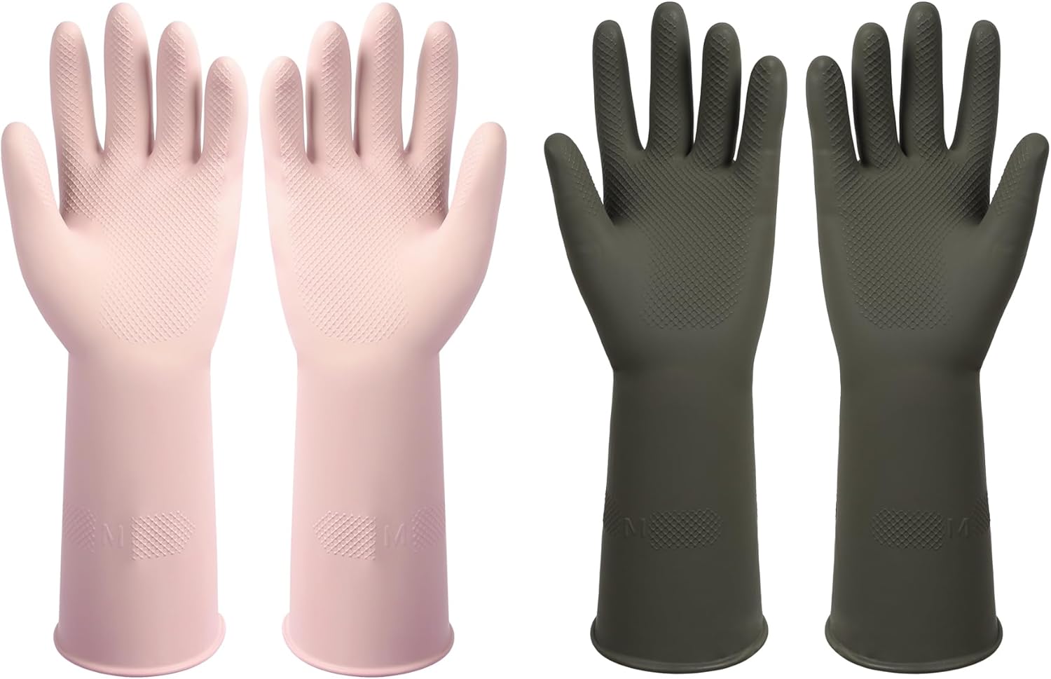 Dishwashing Rubber Gloves Reusable Kitchen Gloves 2Pairs Cleaning Gloves for Wa image 3