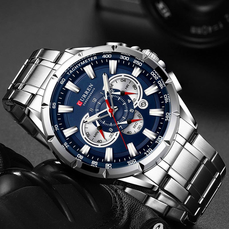 Curren Men’s Watches Top Brand Luxury Chronograph Quartz Men Watch Waterproof S image 4