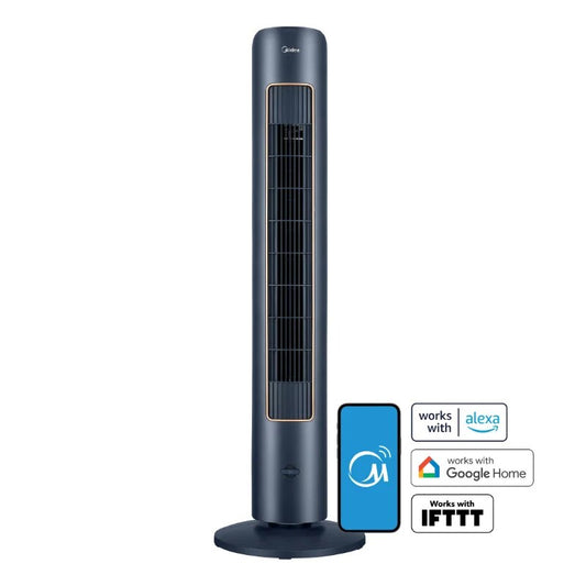 Midea 42" Smart Tower Fan with Wi-Fi, Blue portable air conditioner  air cooler image 0