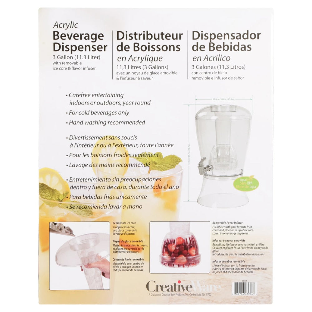 3 Gallon Acrylic Beverage Dispenser Home Appliance Drink  Water image 5