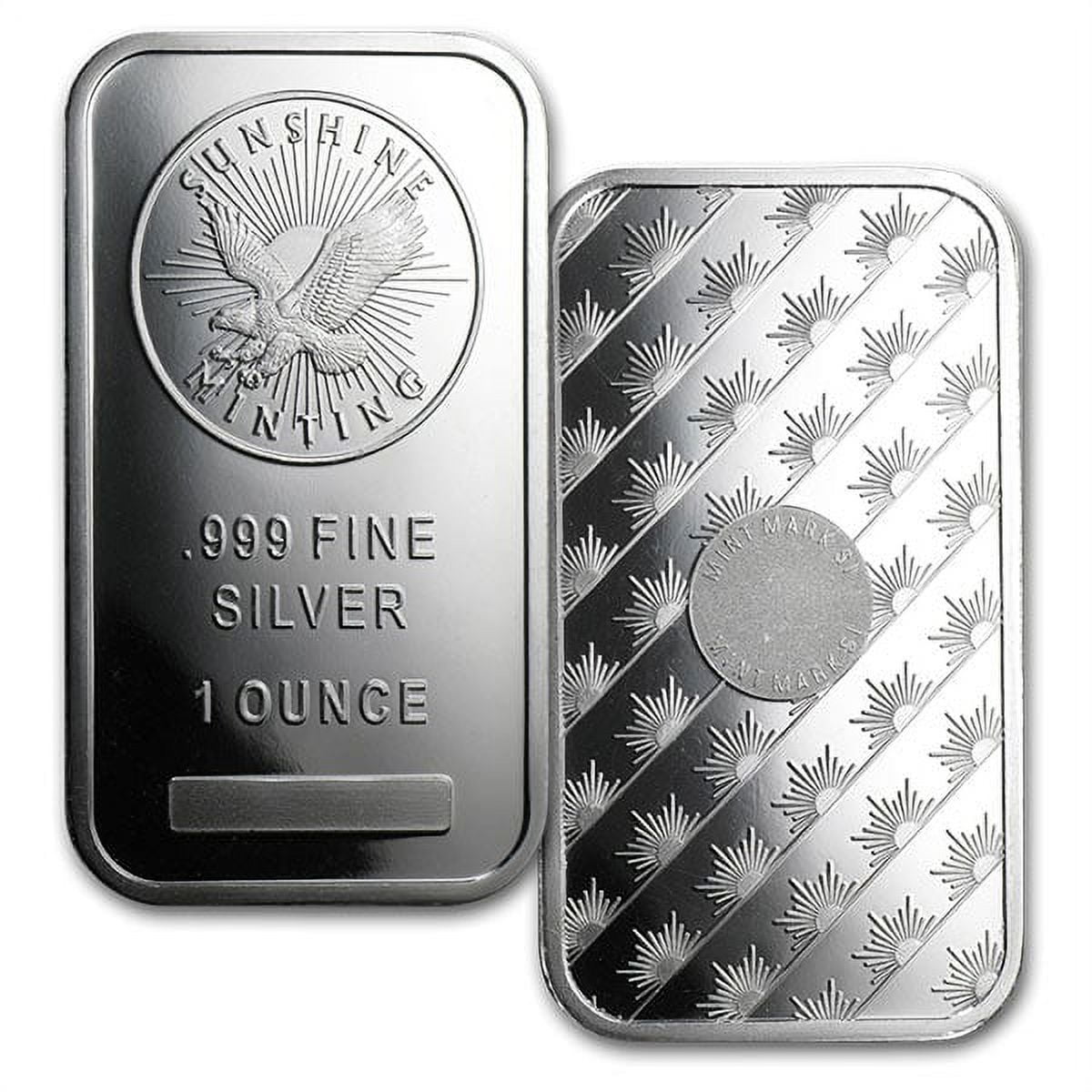 Sunshine Minting 1 oz Bar, .999 Pure Silver image 2
