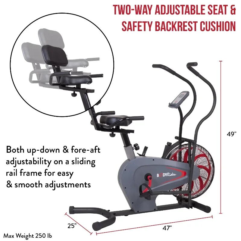 BRF980 Upright Fan Bike Manual Resistance, Heart Rate Monitor, Max. Weight 250 image 1