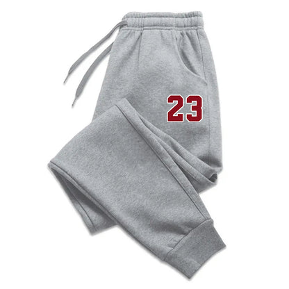 Men's Luxury Print Fleece Sweatpants Warm Jogging Pants Multiple PacksMale Outd image 1