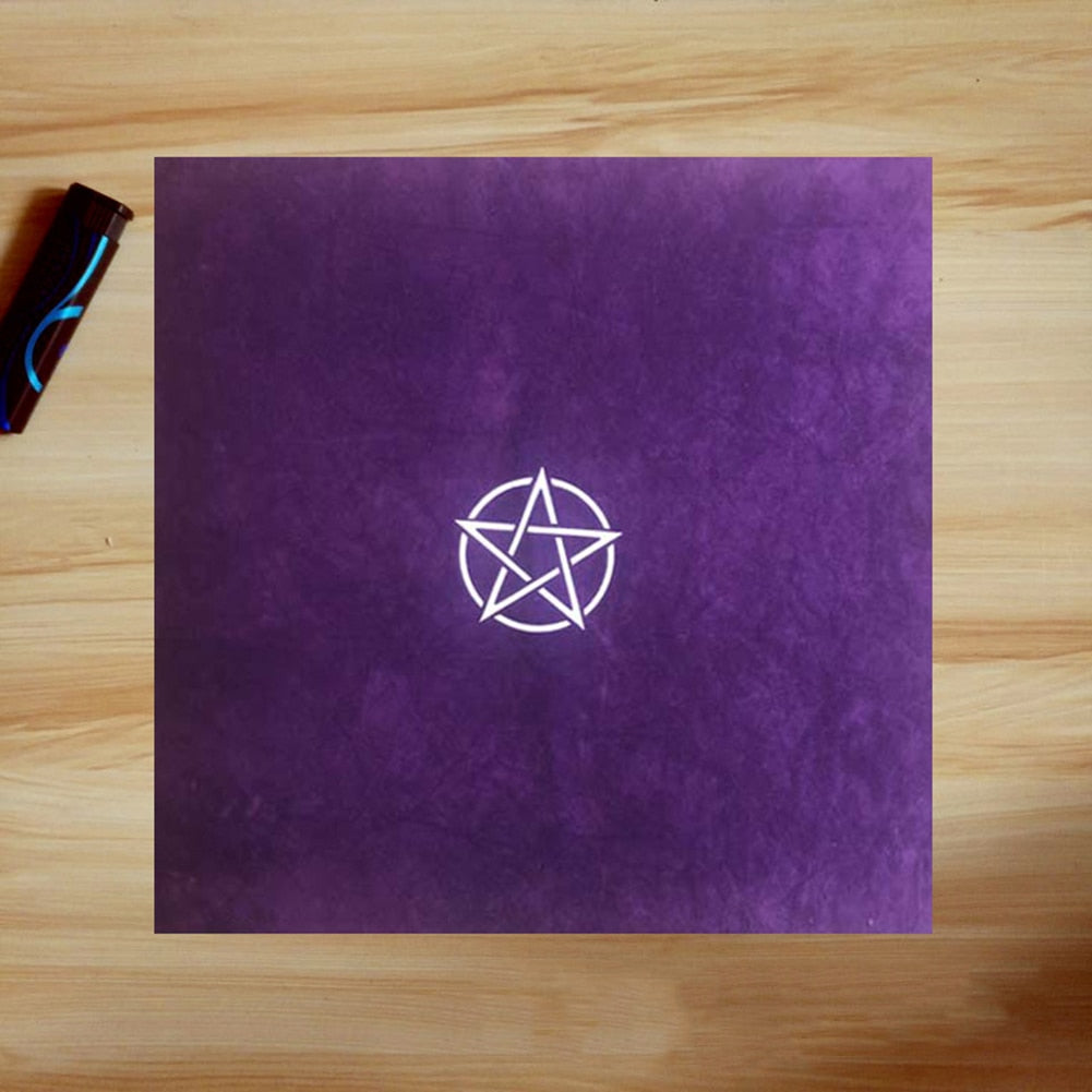 2pcs/set Pentagram Tarot Tablecloth with Bag Velvet Altar Tarot Cloth Pentacles image 12
