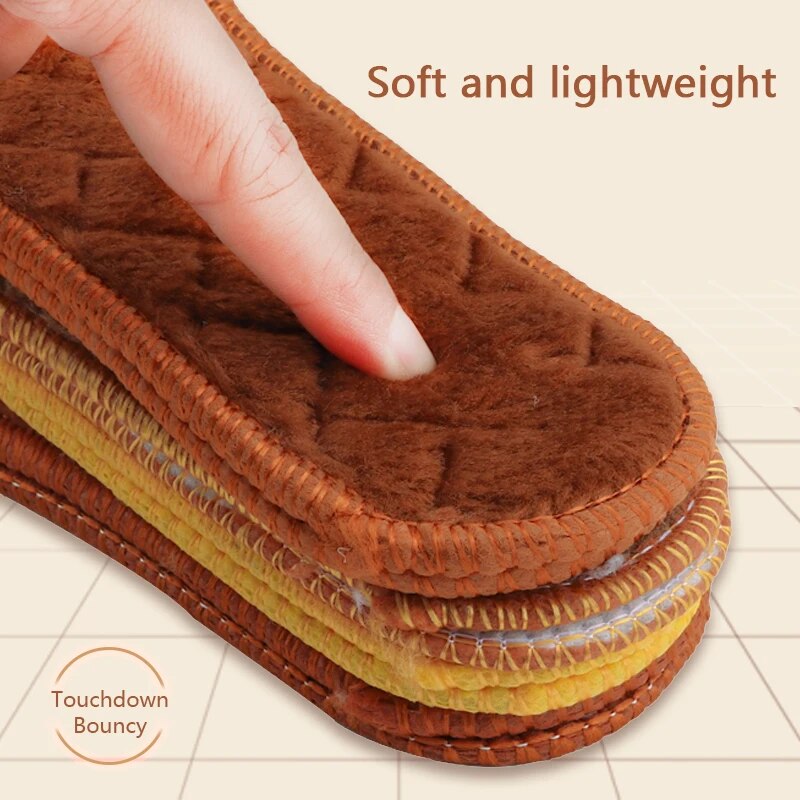 1Pair Thicken Plush Insoles Men Women Heating Shoe Pads Winter Warm Shoes Insol image 5
