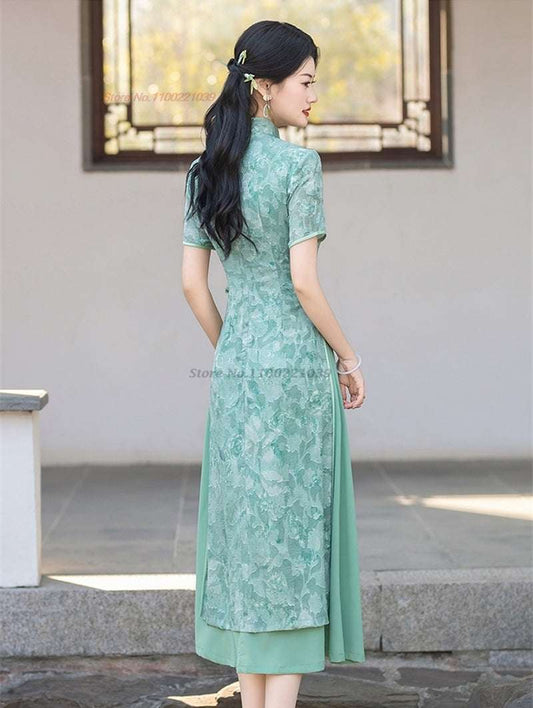 2024 vietnam aodai dress improved cheongsam vietnam traditional dress national