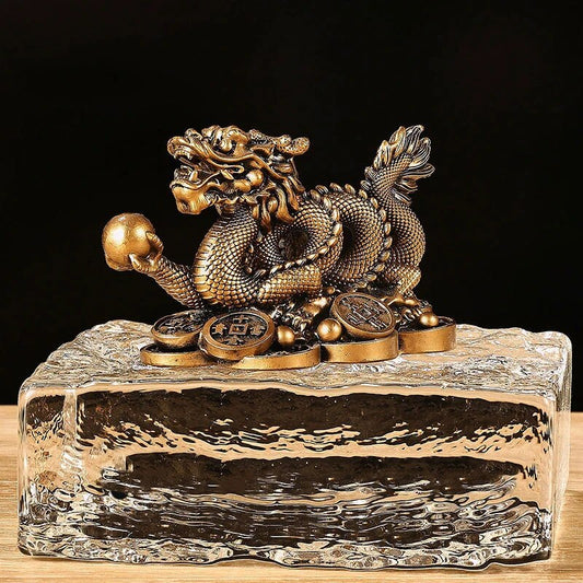 Chinese Auspicious Money Dragon Statuette  Resin Sculpture Feng Shui Decoration image 0