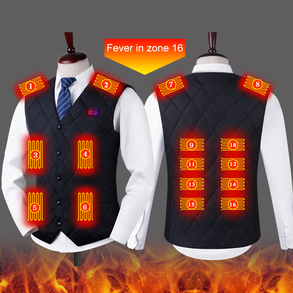 16 Zones Heated Vest Men Women USB Heated Jacket Heating Vest Thermal Clothing  image 2
