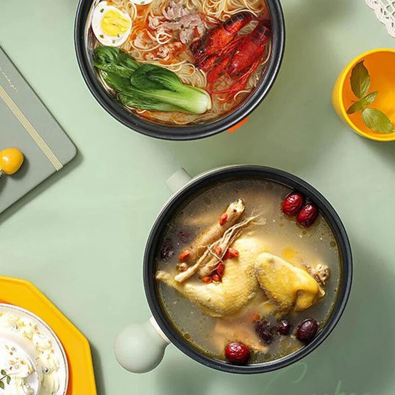 Electric Rice Pot Multicooker pot Stew Heating Pan Noodles Eggs Soup Steamer image 3