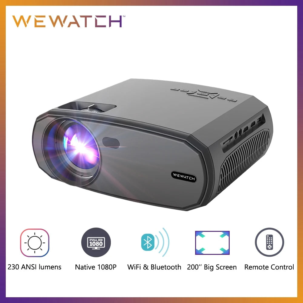 WEWATCH V50 Mini Smart Projector HD Native 1080P WiFi Proyector Built-in Speake image 1