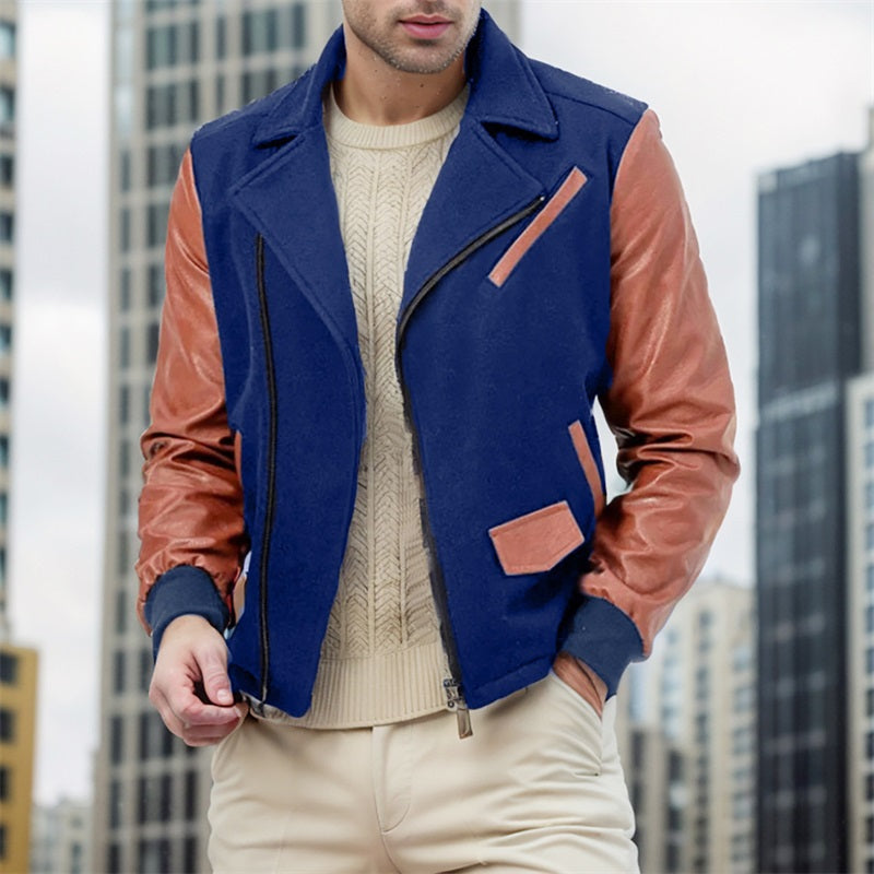 Men s  Fit Quilted Puffer Jacket with Hooded Zip Up Long Sleeve Contrast Color  image 2