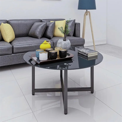 Rectangle Tempered Glass Coffee Table Metal Tube Legs End Table for Living Room image 4