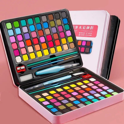 63 Pcs  Watercolor Paint Set 48 Colors Painting Set With Paint Brus image 4