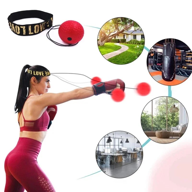 Boxing Speed Ball Head-mounted PU Punch ball MMA Sanda Training Hand Eye Reacti image 2