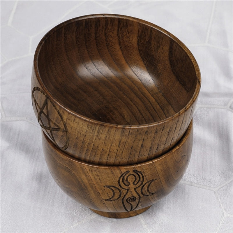 Altar Bowl Handmade Wood Bowls Ritual Tableware Ceremony Moon Divination Astrol image 0