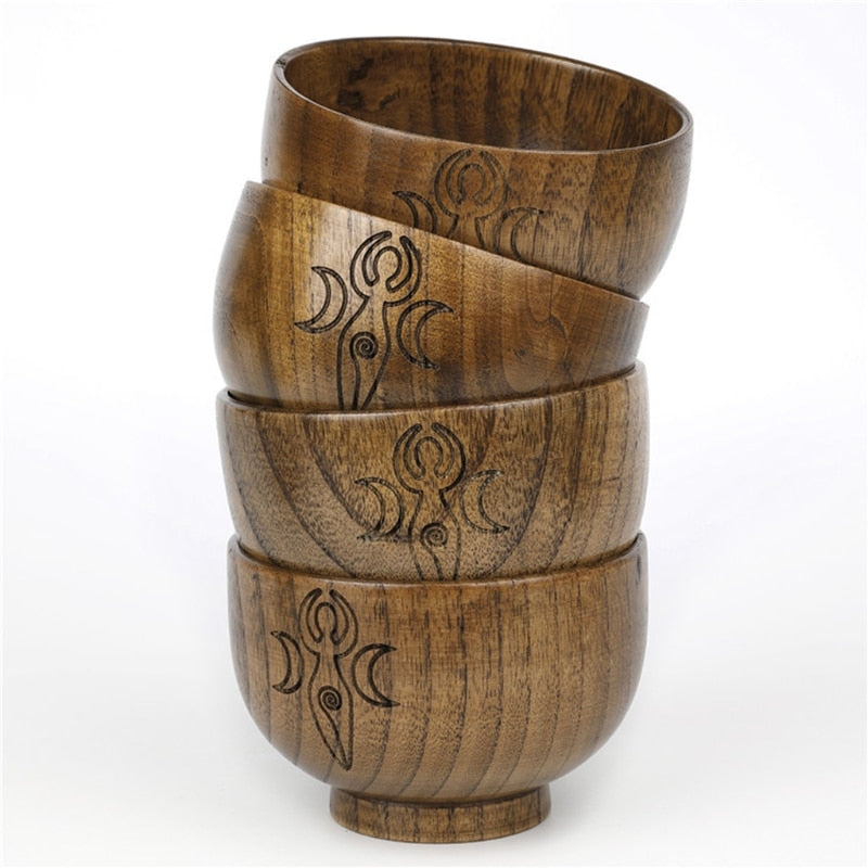 Altar Bowl Handmade Wood Bowls Ritual Tableware Ceremony Moon Divination Astrol image 5