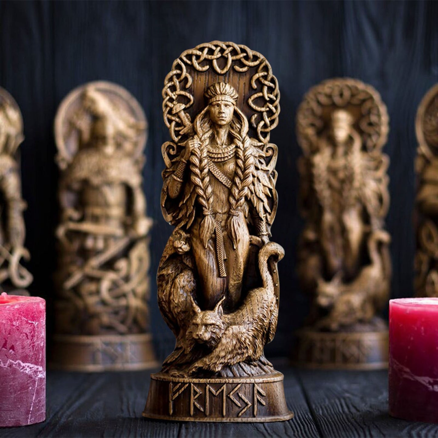 Resin Statue Nordic Gods Odin Sol Loki Freya Legend Viking God Carving Asa Prot image 4