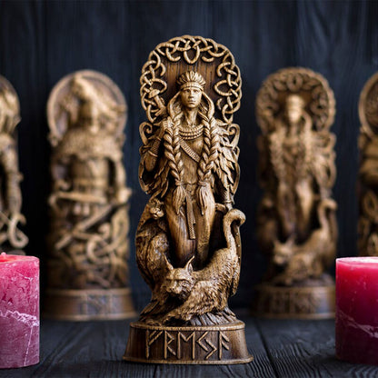 Resin Statue Nordic Gods Odin Sol Loki Freya Legend Viking God Carving Asa Prot image 4