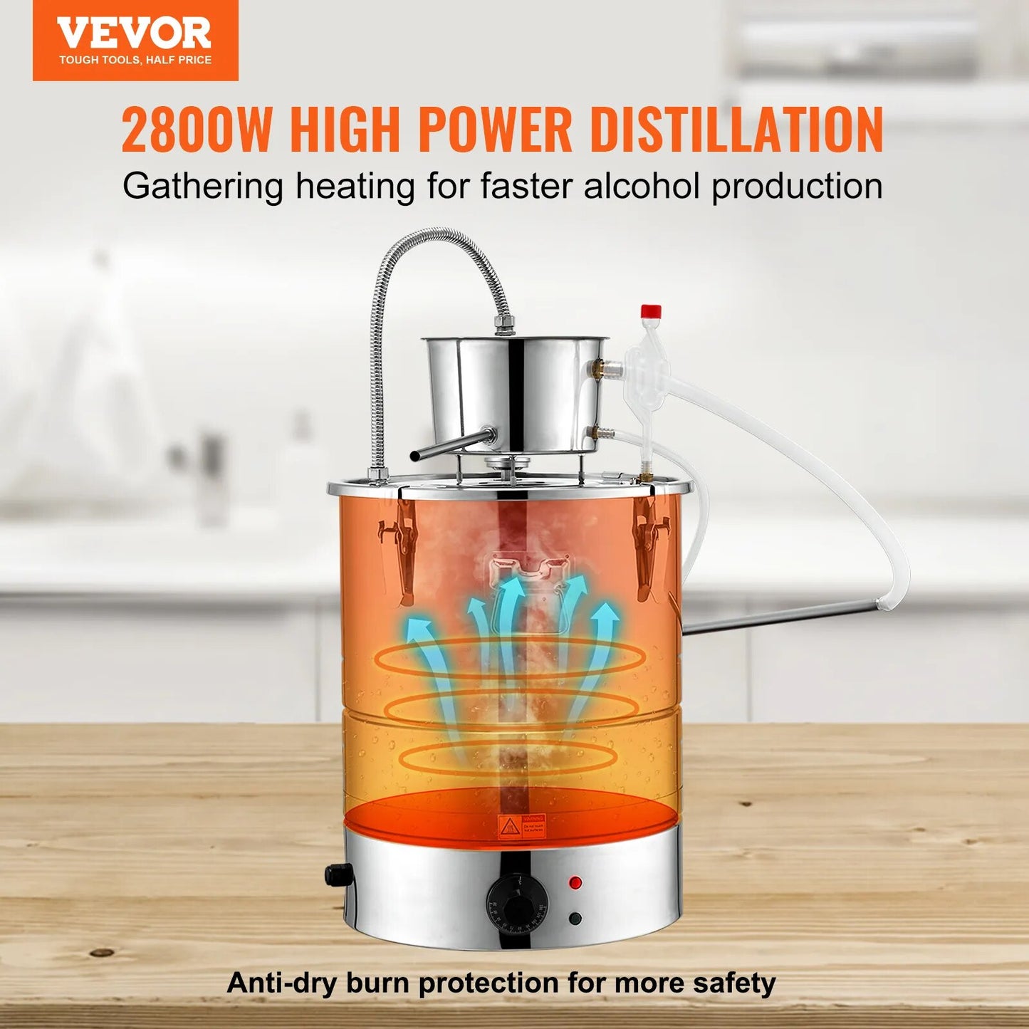 VEVOR 30/50L Stainless Steel Alcohol Distiller Alcohol Still Essential Oil Brew image 2