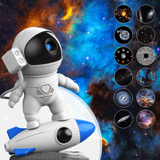 Rocket Astronaut Galaxy Projector Night Light Lamp And 13 Film Pieces Sky Proje