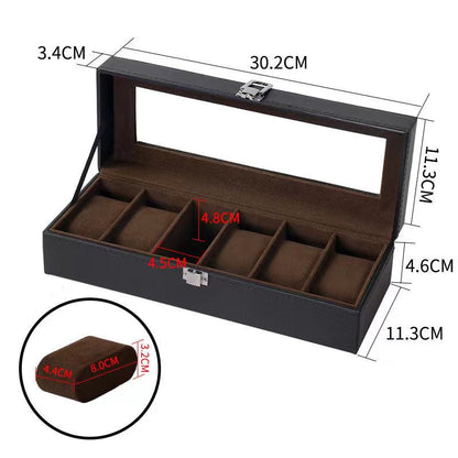 4Grids Double Carbon Fiber Watch Case/ 6Girds Watch Box Holder Organizer Storag image 12