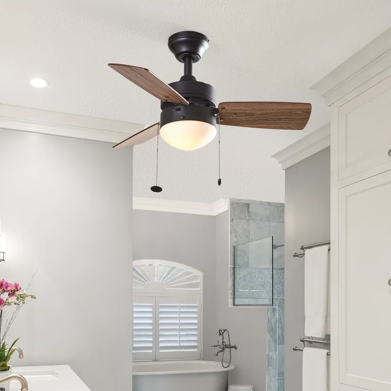 Better Homes & Gardens Finney 30" Oil-Rubbed Bronze Ceiling Fan with Light, 3 B