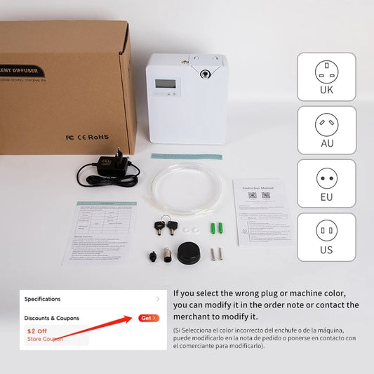 AROMA TUNNEL Aroma Diffuser For Home Air Fresheners Sprayer Aromatherapy Scent