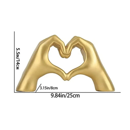 1pc Gesture Decoration, Heart Finger Statue Modern Art Sculpture Personalized H image 3