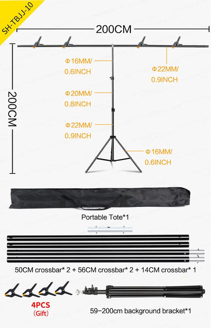 T Stand Background for Backdrop Wall Pography Adjustable Support System P image 3