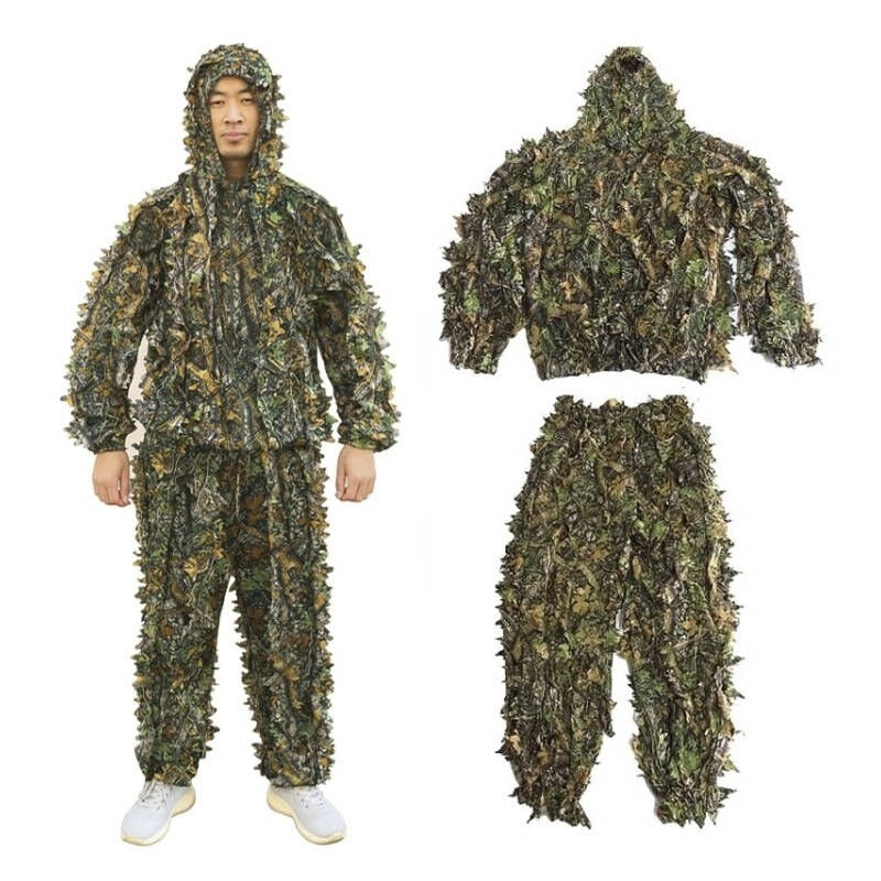 Men Women Kids Outdoor Ghillie Suit Camouflage Clothes Jungle Suit CS Training image 0