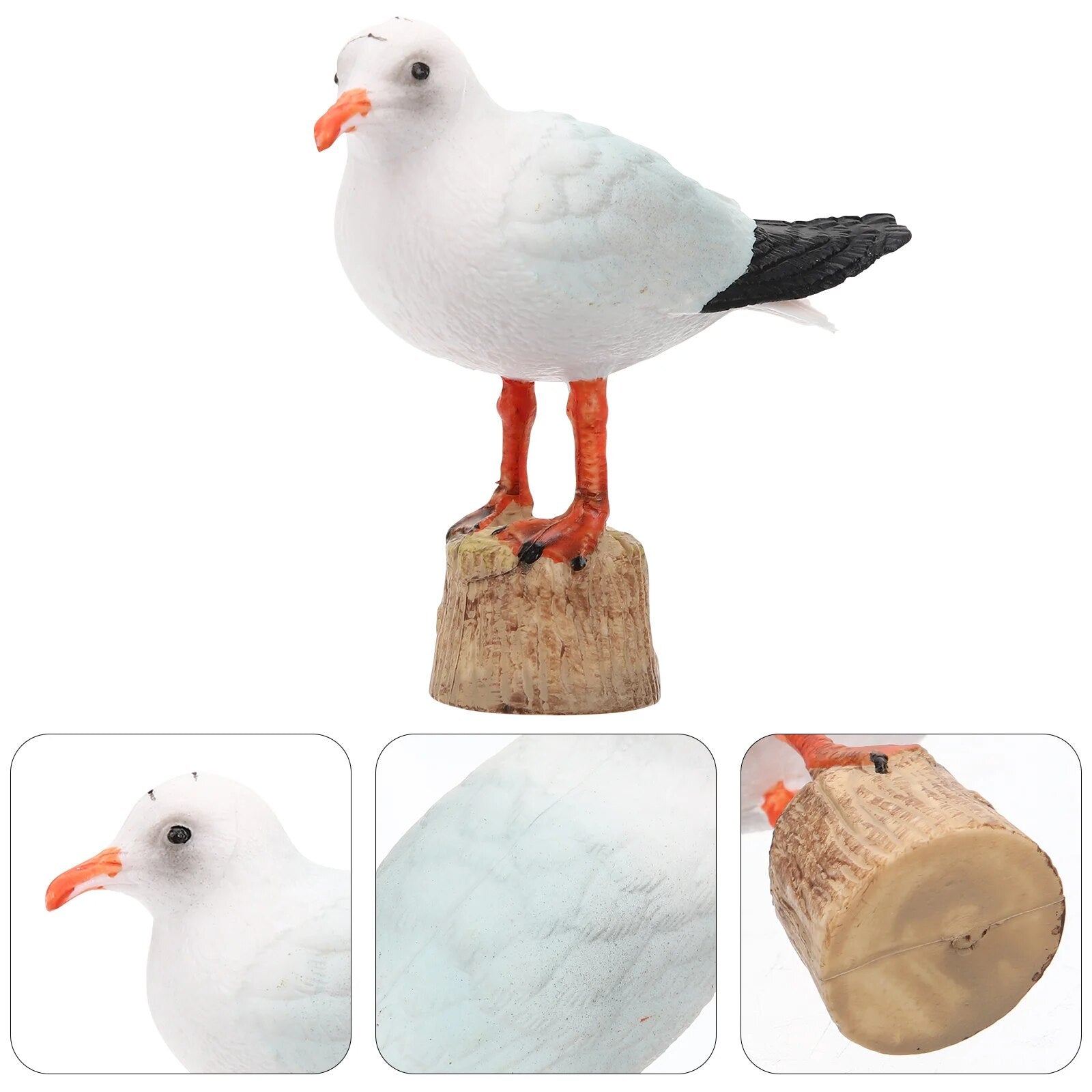 Red-billed Gull Model Garden Bird Sculpture Tabletop Decor Seagull Figurine Res image 1