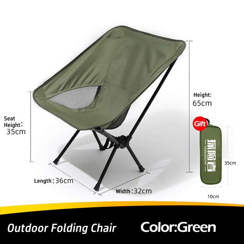 TANXIANZHE Outdoor Portable Camping Chair Oxford Cloth Folding Lengthen Seat fo image 0