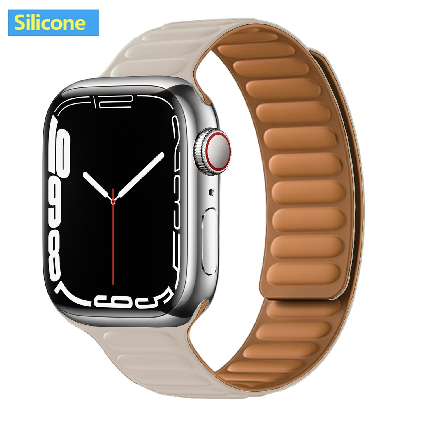 Leather Link For Apple Watch Band 45mm 41mm 44mm 40mm 49mm Original Magnetic Lo image 39