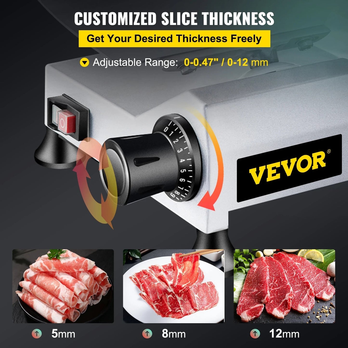 VEVOR 10 " Blade Electric Food Slicer Cutter Grinder Meat Slicer Machine for image 2