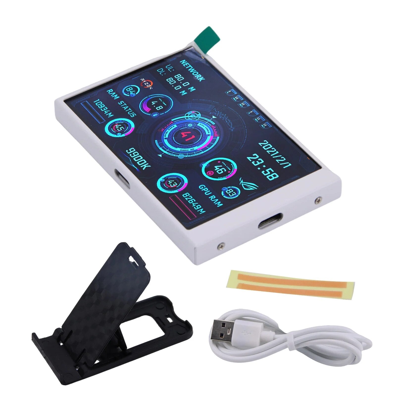 Computer Monitor For Mini ITX Case 3.5 " IPS TYPE-C Secondary Screen CPU GPU