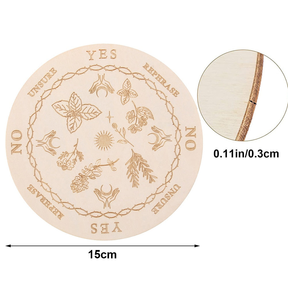 Wooden Divination Pendulum Game Board With Moon Star Divination Energy Carven P image 7