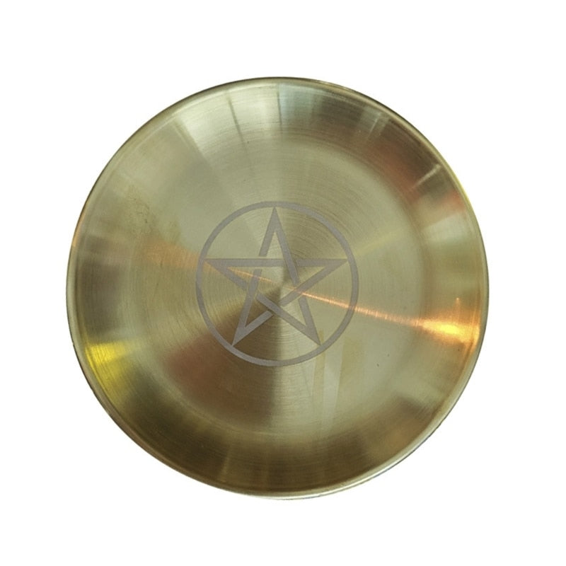 Pentagram Altar Ritual Burning  Holder Plate Stainless Steel Offering  Burning image 4