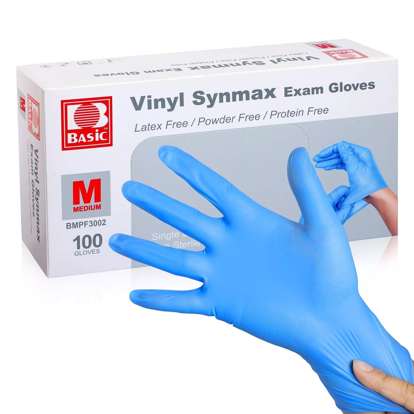 Disposable Vinyl Exam Gloves, 4 Mil-Thick -Latex Free Powder Free, Food Safe, C image 2