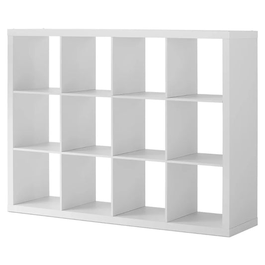 12-Cube Storage Organizer, White Texture furniture  Living room cabinet image 0