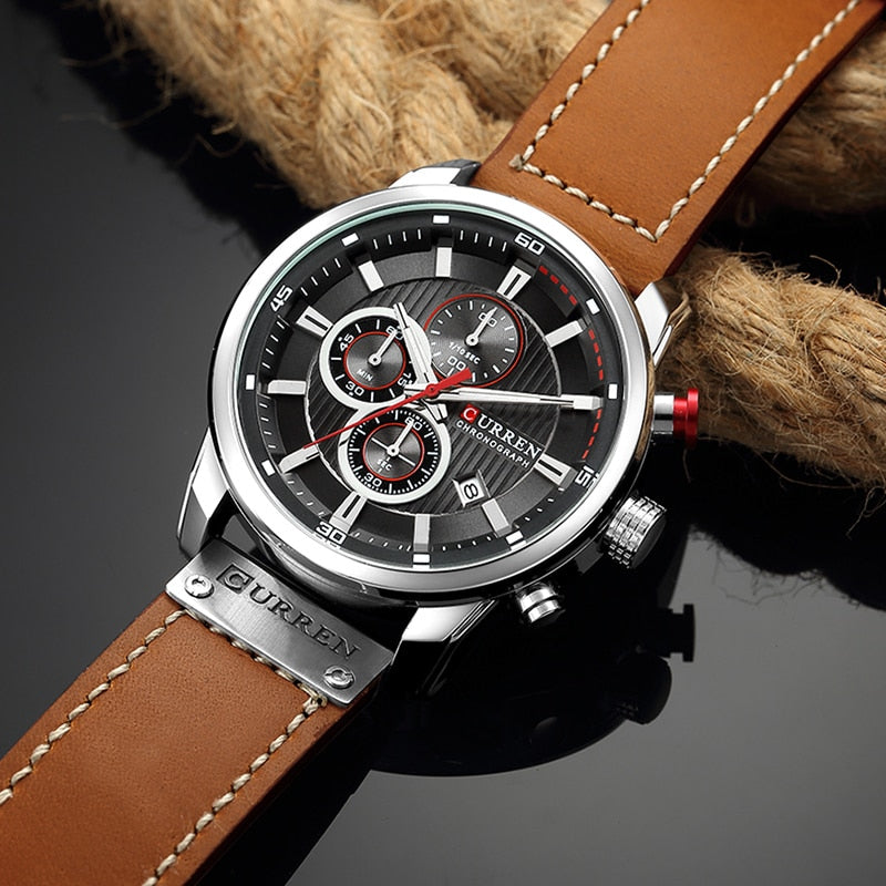 CURREN Brand Watch Men Leather Sports Watches Men's Army Military Quartz Wristw image 7