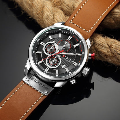 CURREN Brand Watch Men Leather Sports Watches Men's Army Military Quartz Wristw image 7