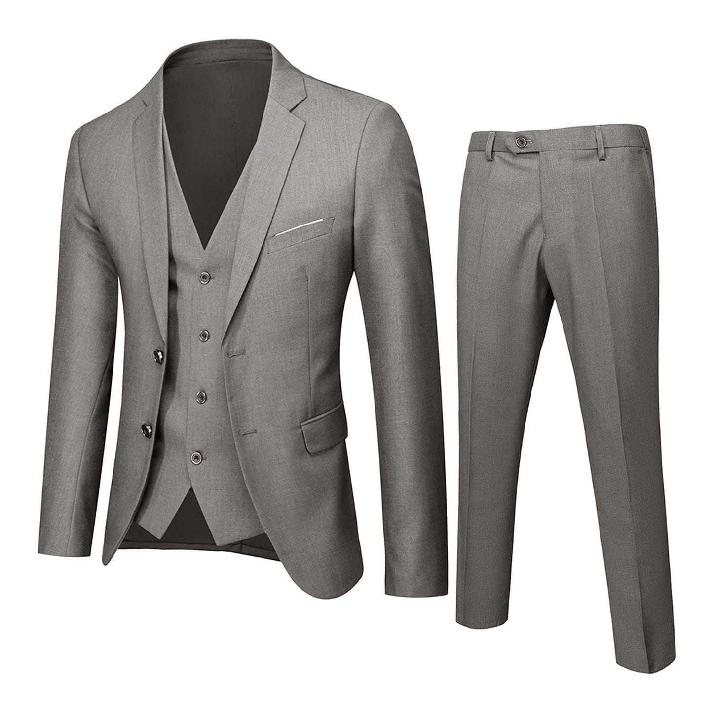 Men's Wedding Suit 2023 Groom Best-Man Groomsman Solid Formal Blazer Pant Elega image 3