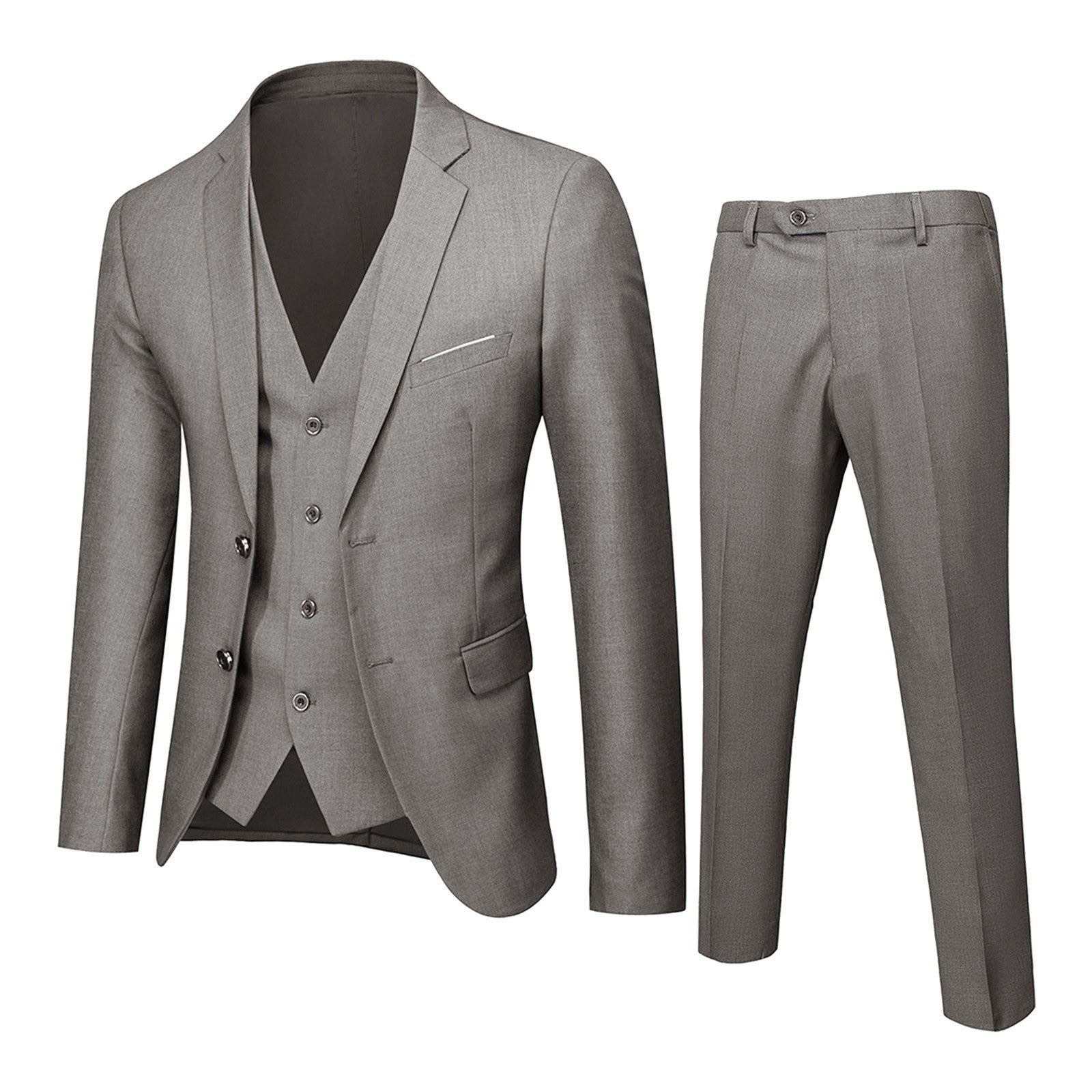 Men's Wedding Suit 2023 Groom Best-Man Groomsman Solid Formal Blazer Pant Elega image 3