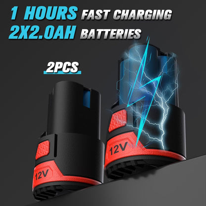 PULITUO Cordless Electric Ratchet Wrench 3/8" 12V Power Ratchet Tool Kit 37 Ft. image 4