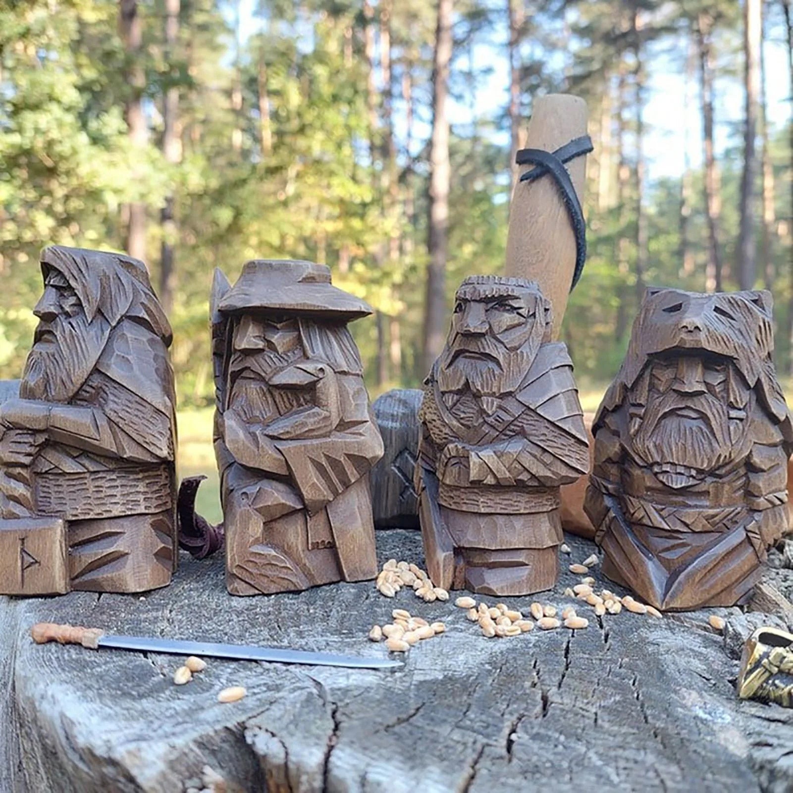 Odin Thor Tyr Ulfhednar Norse Pagan Resin Viking Statue Nordic Pagan Resin Orna image 0