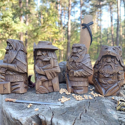 Odin Thor Tyr Ulfhednar Norse Pagan Resin Viking Statue Nordic Pagan Resin Orna image 0